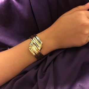 Goldtone Hinged Cuff
